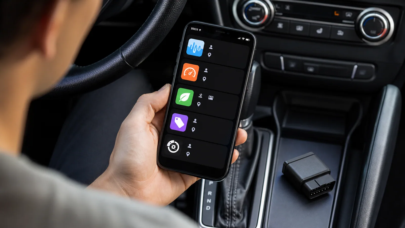 Telefonda güvenli OBD2 uygulaması seçerken izinleri ve geliştiriciyi kontrol eden kullanıcı