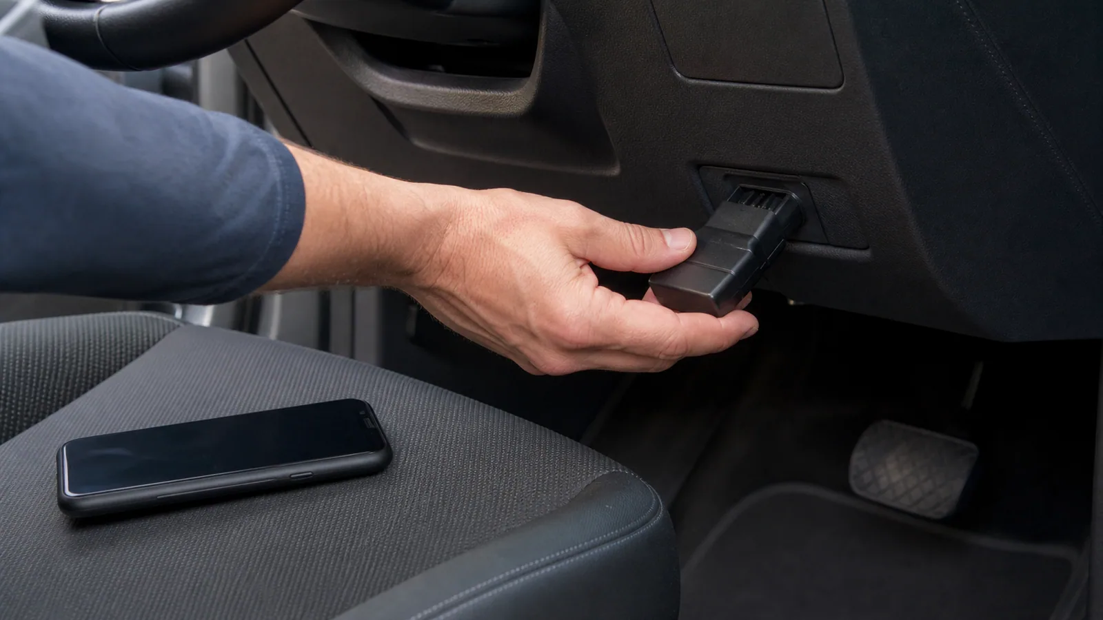 İşlem sonrası OBD2 adaptörünü araç soketinden güvenle çıkaran kullanıcı