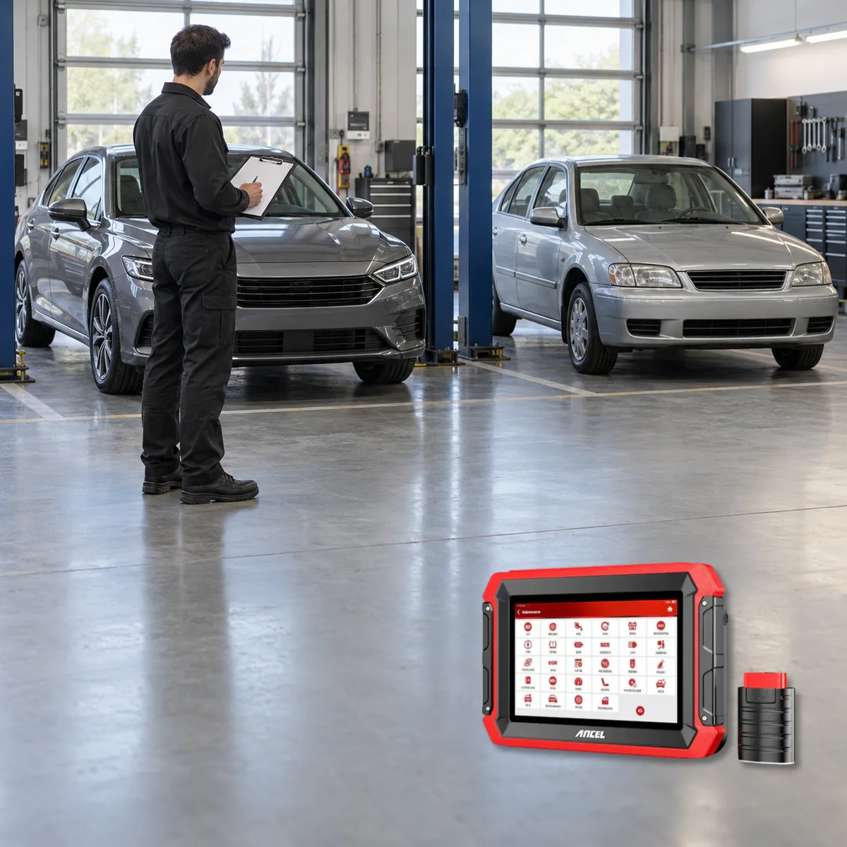 Verified actual ANCEL DS600 tablet checking protocol conditions of two vehicles of different generations
