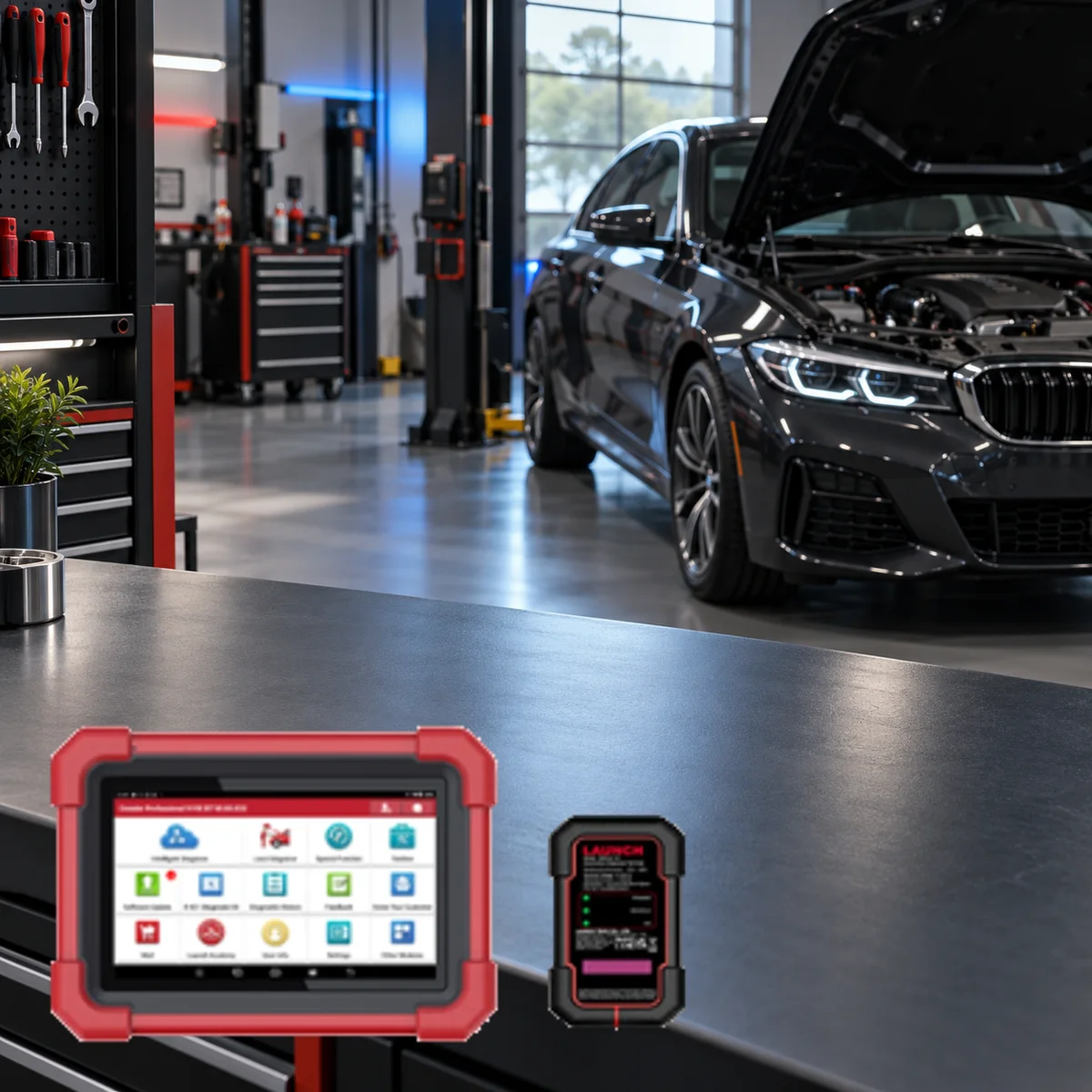 Kablosuz araç bağlantılı modern serviste gerçek Launch CRP919X BT tablet ve DBScar VII VCI