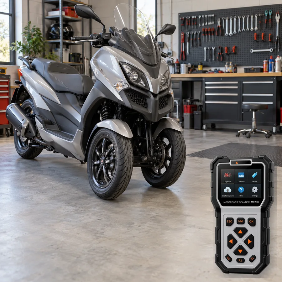 Aeon 3D-350R sınıfını anlatan logosuz temsili servis sahnesi ve gerçek ANCEL MT200; görsel uyumluluk kanıtı değildir