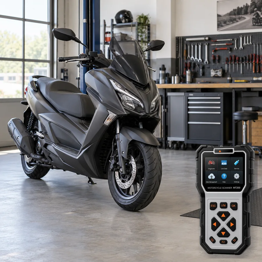 Aeon STR 250 sınıfını anlatan logosuz temsili servis sahnesi ve gerçek ANCEL MT200; görsel uyumluluk kanıtı değildir
