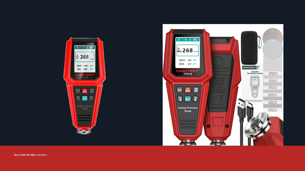 Habotest HT616 cihazı ve kutu içeriği