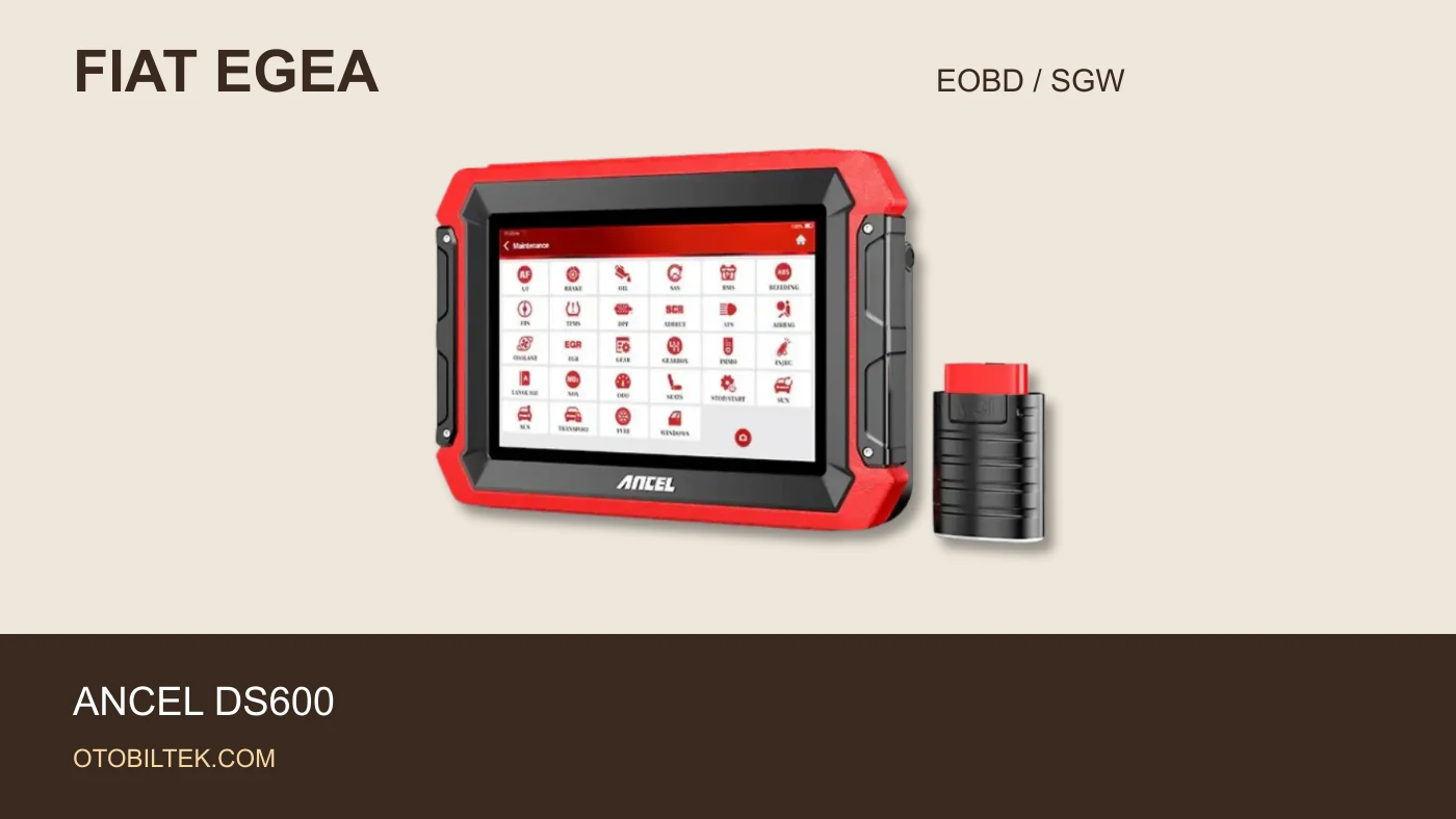 Ancel DS600 and Launch device real photo for Fiat Egea EOBD and SGW topic; not a test performed on an Egea or proof of SGW activation.