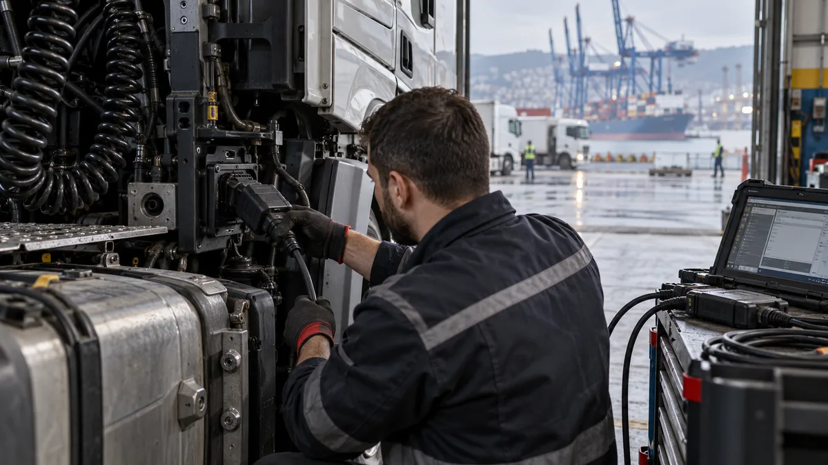 Kocaeli oto ekspertiz tam sistem tarama cihazı için otomotiv servisinde arıza tespit cihazı kullanılan gerçekçi kapak görseli
