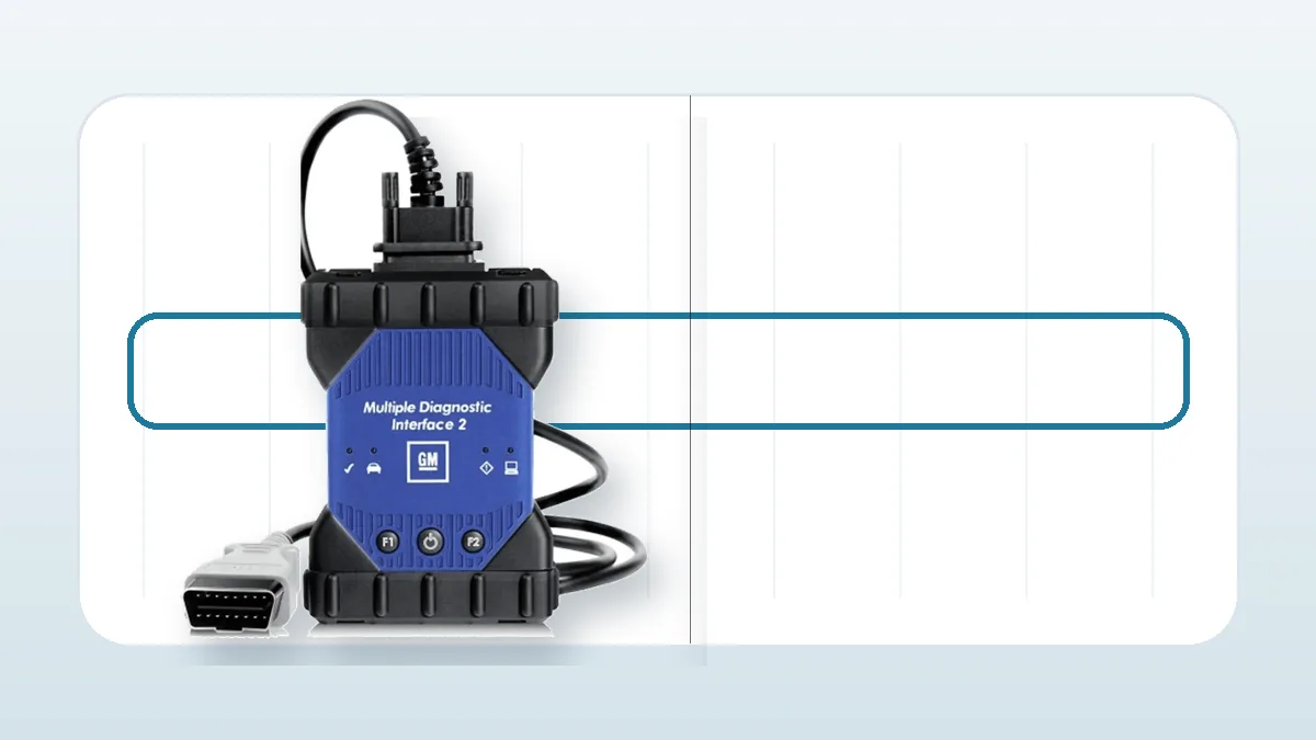 Product-based visual representing the selection of MDI 2 compatible VCI in an Opel service