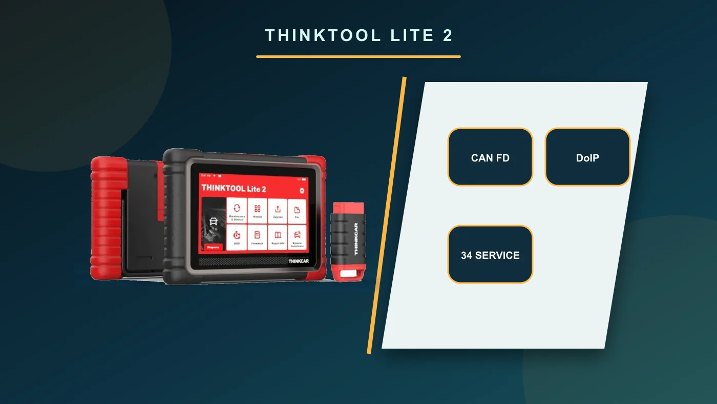 CAN FD, DoIP, and service functions with genuine Thinktool Lite 2 tablet and ThinkDiag Mini 2