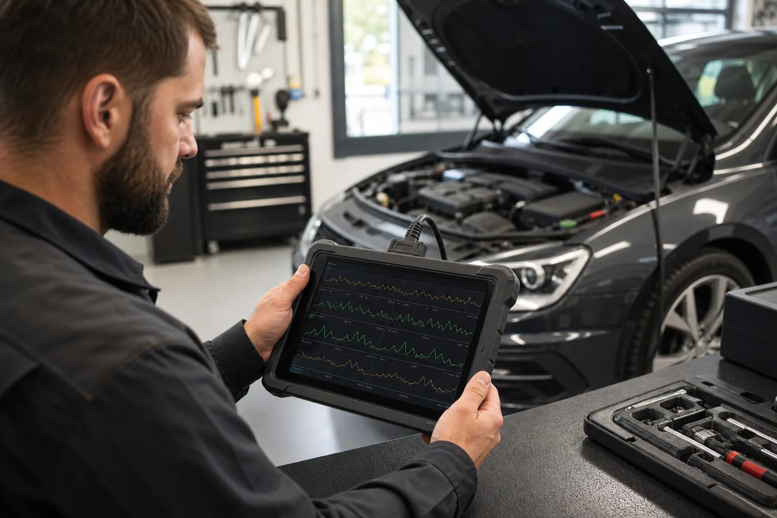 Diagnostik tablette canlı veri okuma ve ölçüm karşılaştırması