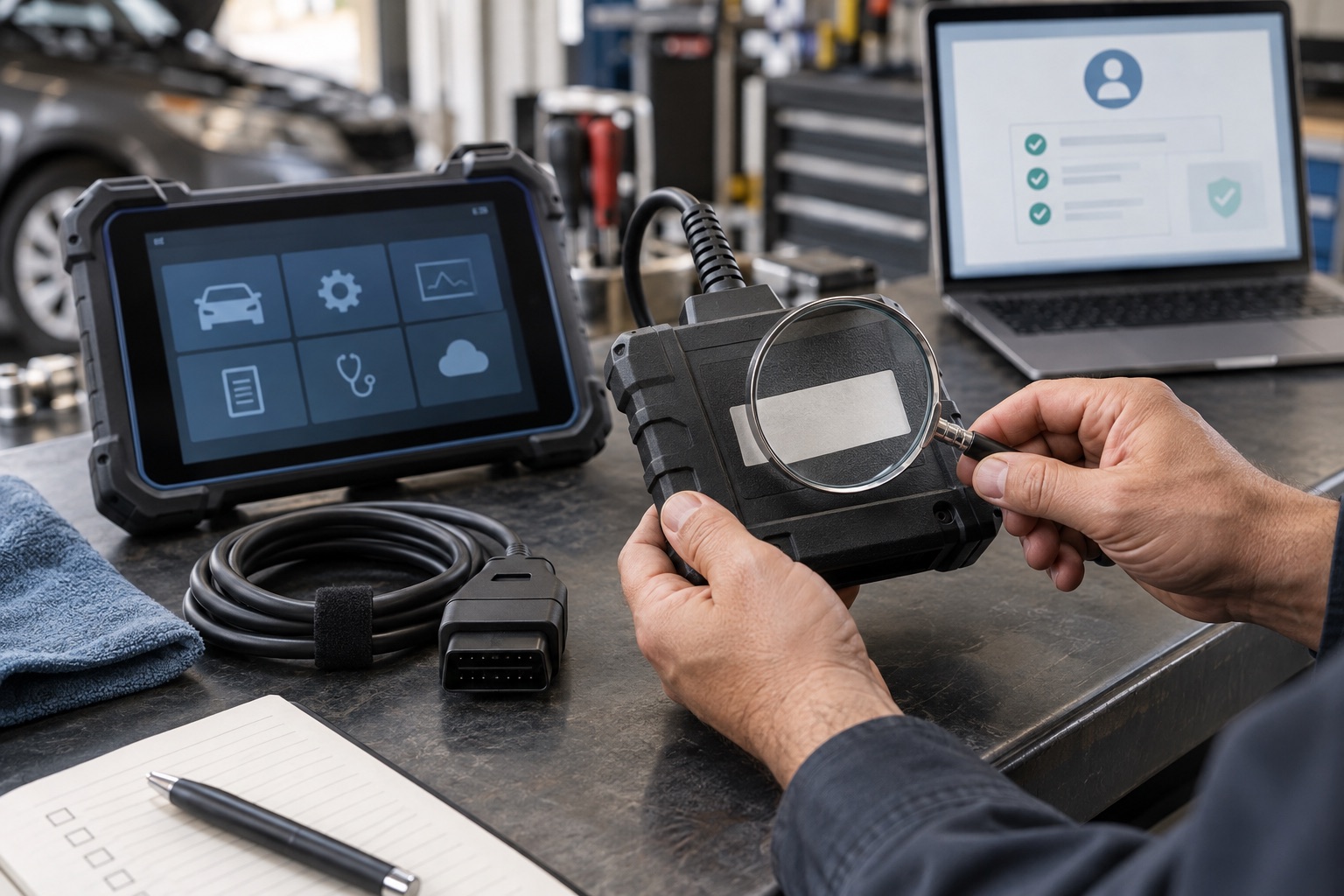 Serial number, VCI, and account status checked for second-hand automotive diagnostic tools