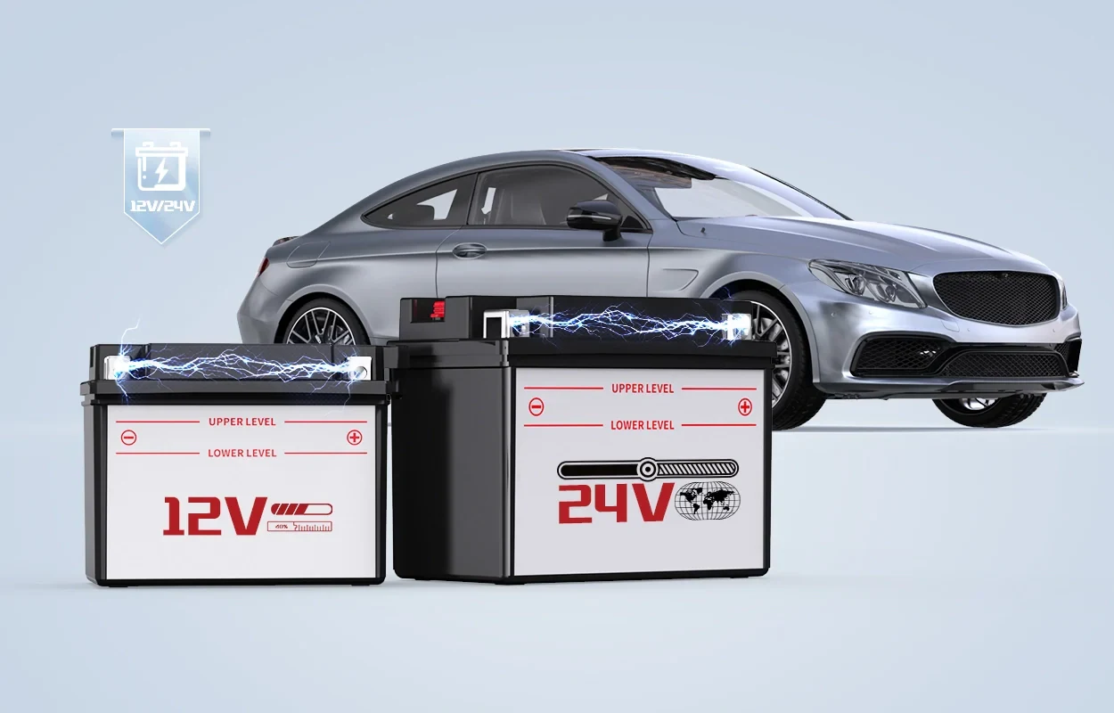 12V ve 24V akülerin yanında kullanılan ANCEL BST600 akü test cihazı