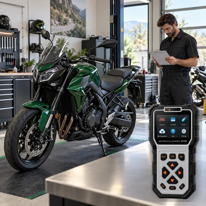 Representative service scene for Benelli and actual Ancel MT200 product visual
