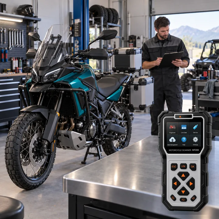 Representative service scene for CFMOTO and actual Ancel MT200 product visual