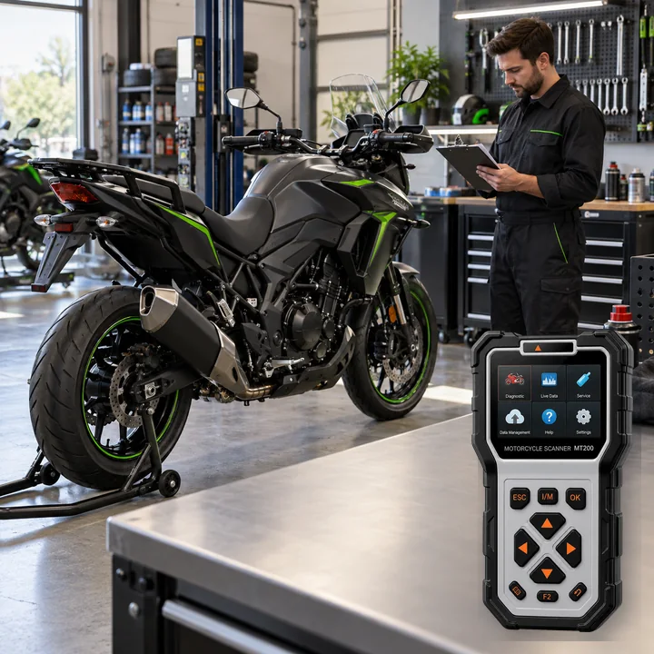 Representative service scene for Kawasaki and actual Ancel MT200 product visual