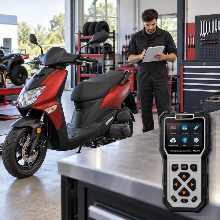 Representative service scene for PGO and actual Ancel MT200 product visual