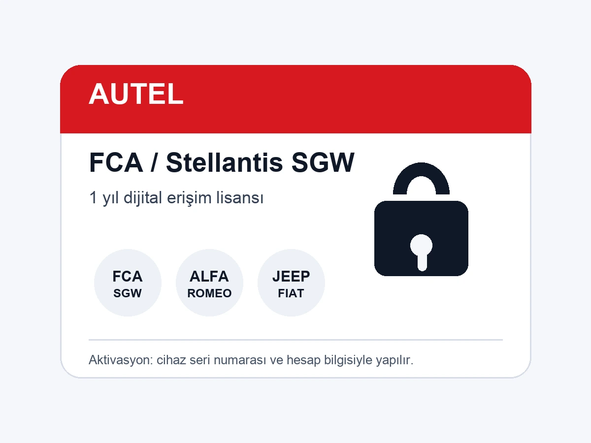 Autel FCA/Stellantis SGW Unlock 1 yıl ürün görseli