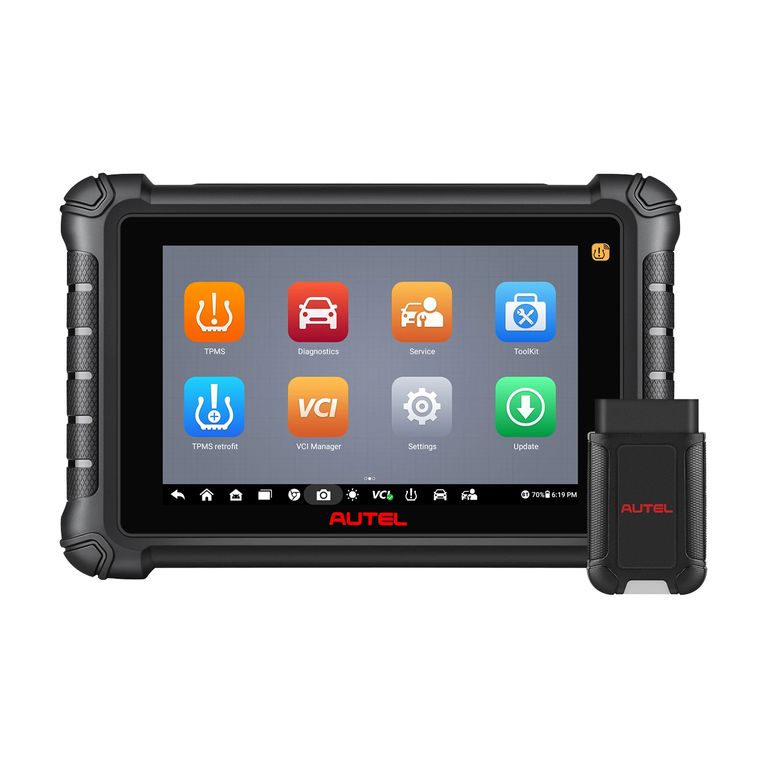 Autel MaxiTPMS TS900 tablet ve kablosuz V150 araç iletişim arayüzü