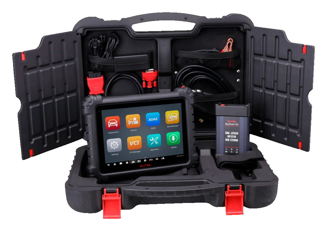 Open view of device, LVCI, and carrying case