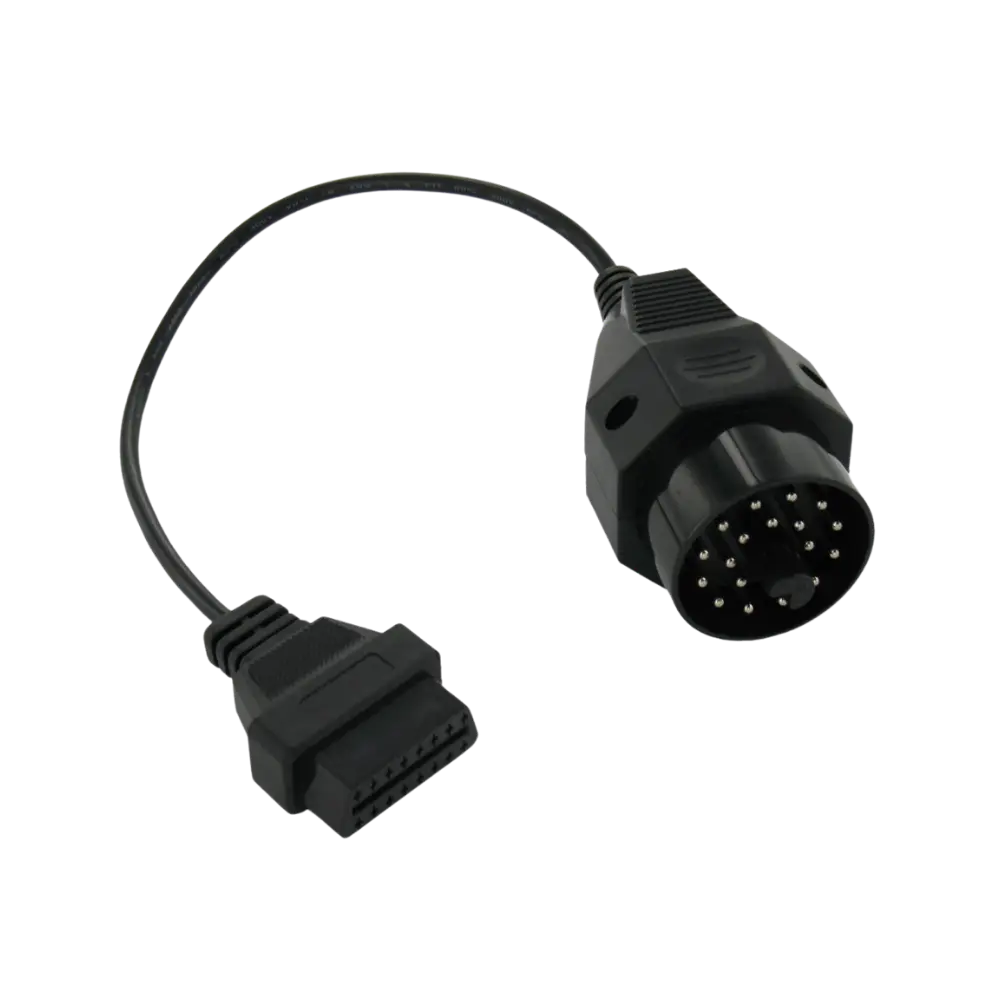BMW E36 yuvarlak 20 pin motor bölmesi diagnostik soketi ve OBD2 kablosu