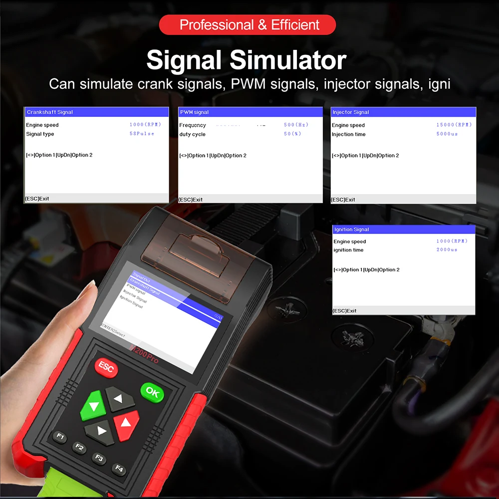 JDiag M200 Pro ile motosiklet sinyal simülasyonu uygulaması