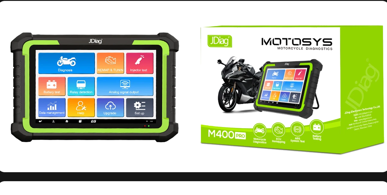 JDiag M400 Pro cihaz ve ürün kutusu
