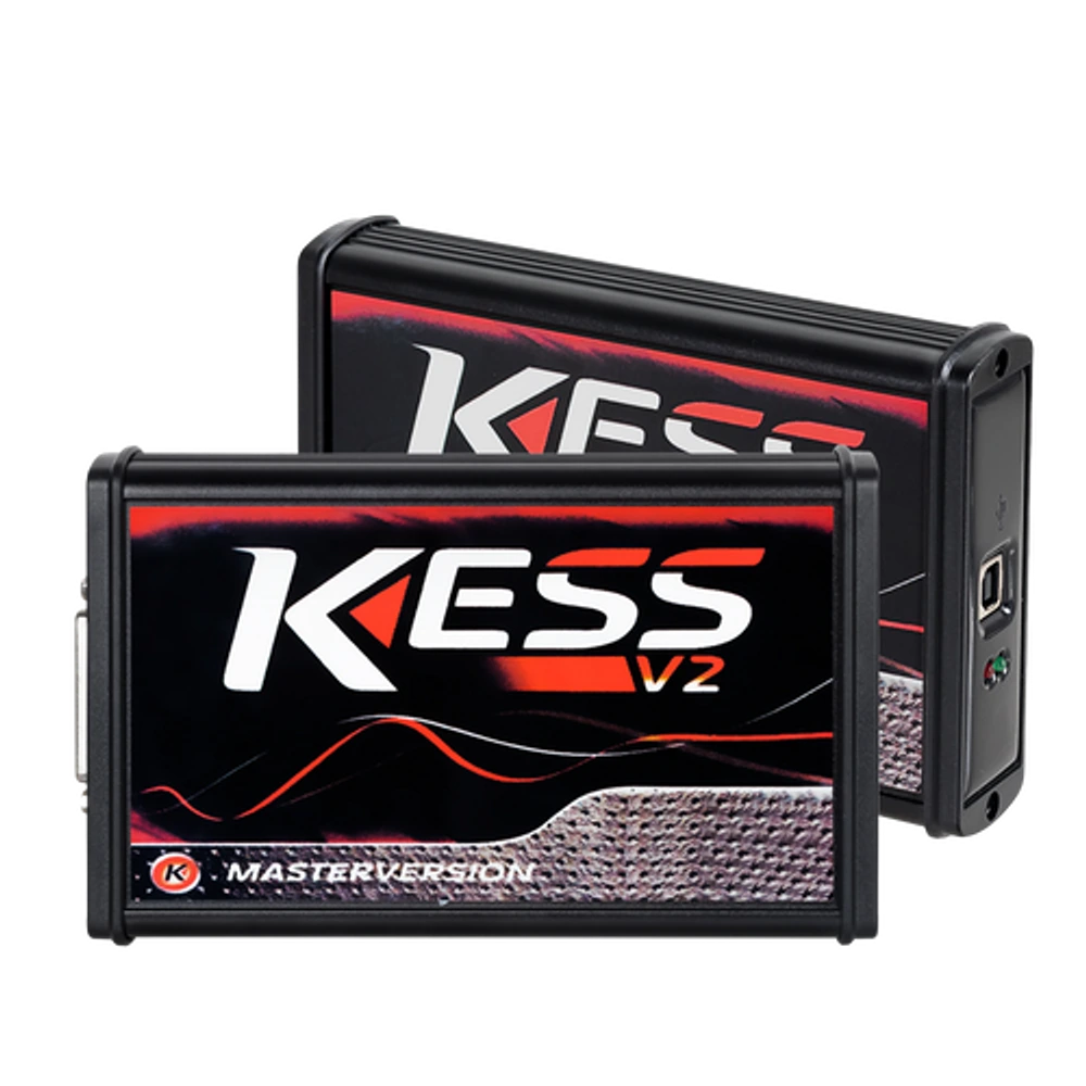 KESS V2 Master 5.017 OEM ECU programlama cihazının ön ve arka görünümü