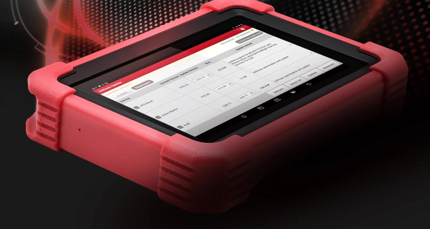 Launch CRP 919 MAX diagnostik tablet açılı ekran görünümü