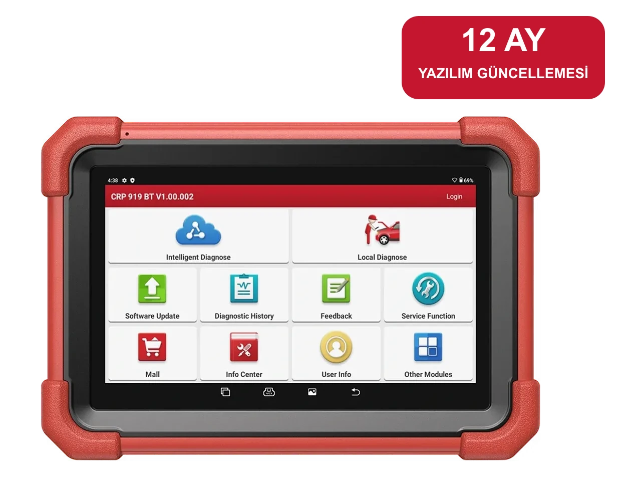 Launch CRP919X BT planşetində 12 aylıq proqram təminatı yeniləməsi; fiziki cihaz lisenziyaya daxil deyil