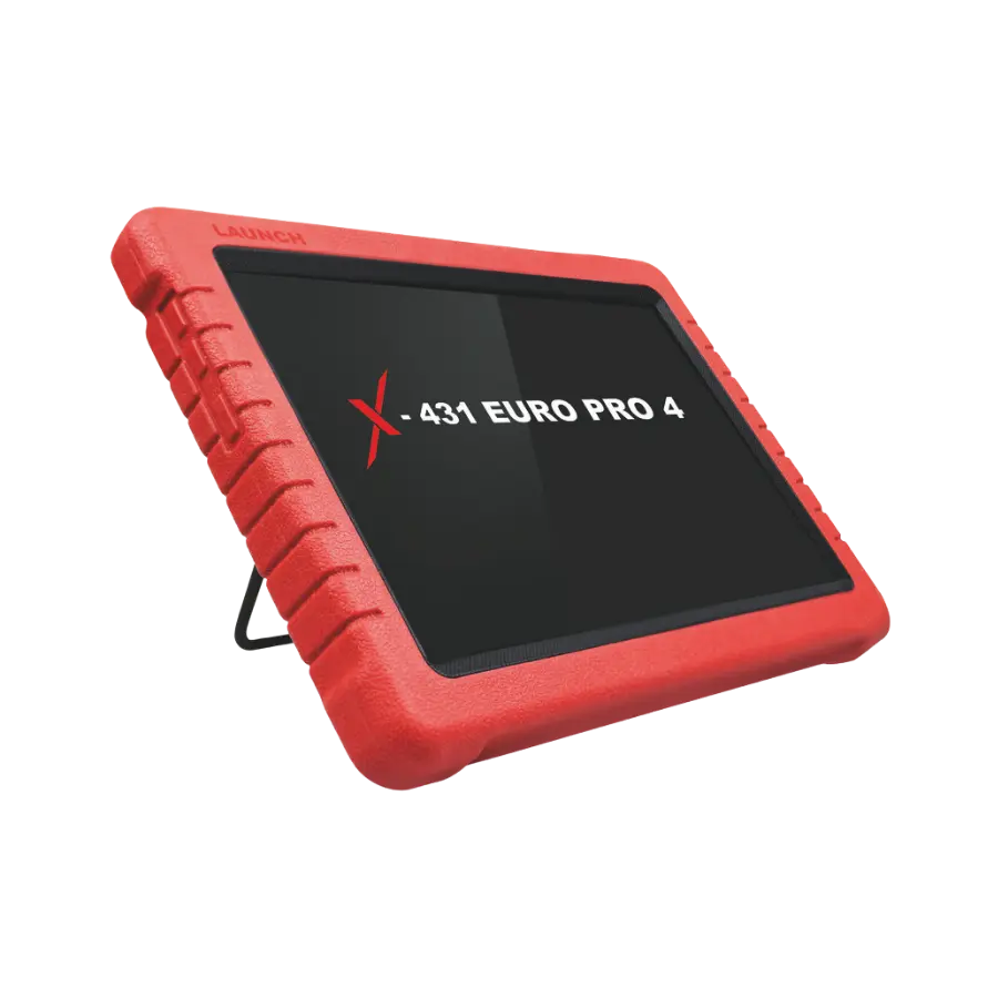 Launch X-431 EURO PRO 4 kırmızı koruma kılıflı 10,1 inç diagnostik tablet