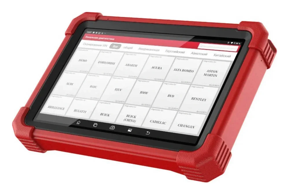 Angled tablet and diagnostic screen