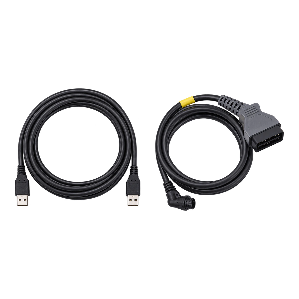 Mercedes XENTRY Diagnosis VCI ile OBD ve USB bağlantı kablolarının üstten görünümü