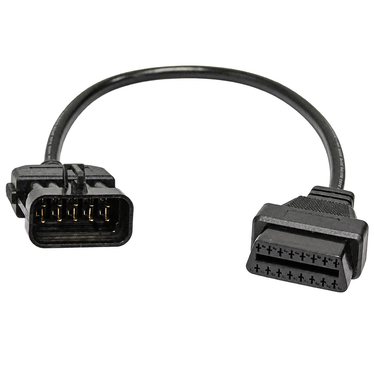 Opel 10 pin ve 16 pin OBD2 adaptör kablosunun önden konnektör görünümü