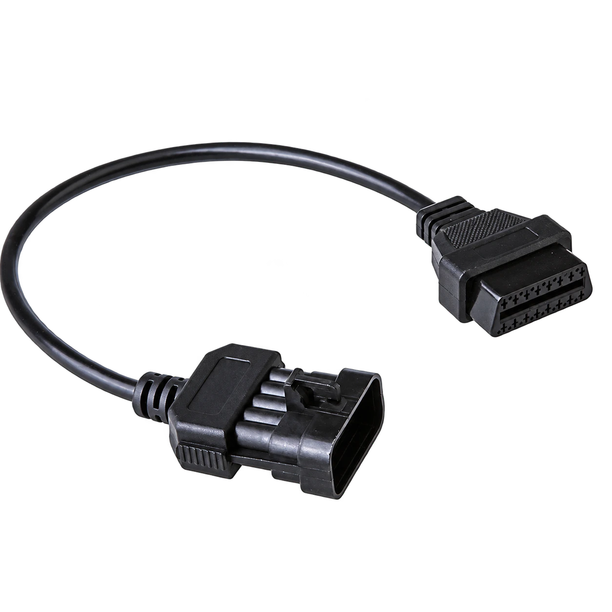 Opel 10 pin araç soketini 16 pin OBD2 bağlantıya dönüştüren siyah adaptör kablo