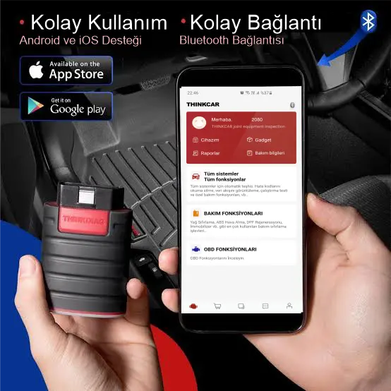 Thinkdiag cihazı ve ThinkDiag+ mobil uygulamasıyla Bluetooth bağlantı kullanımı