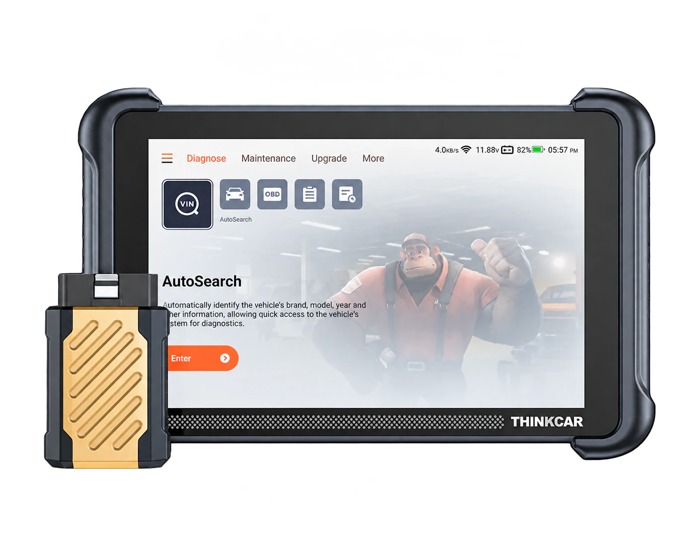Thinktool Expert 191 tablet ve altın renkli THINKTOOL 191 VCI ön görünümü
