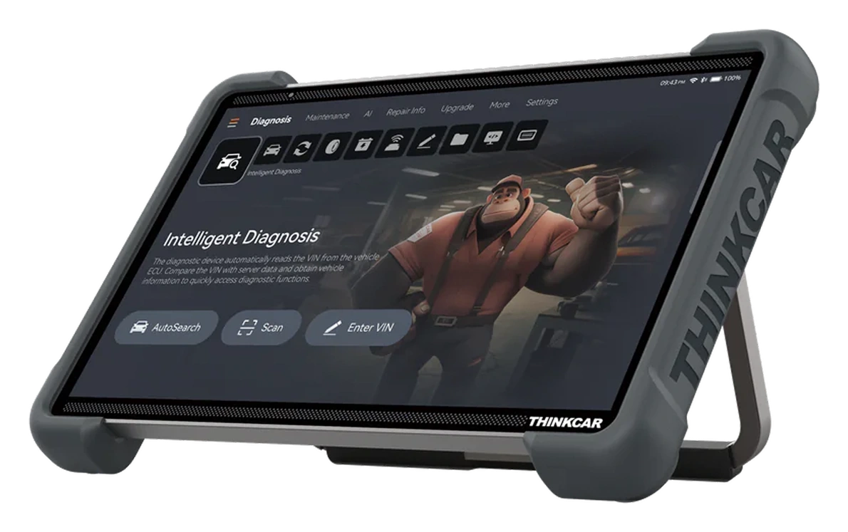 Tablet with rear kickstand open