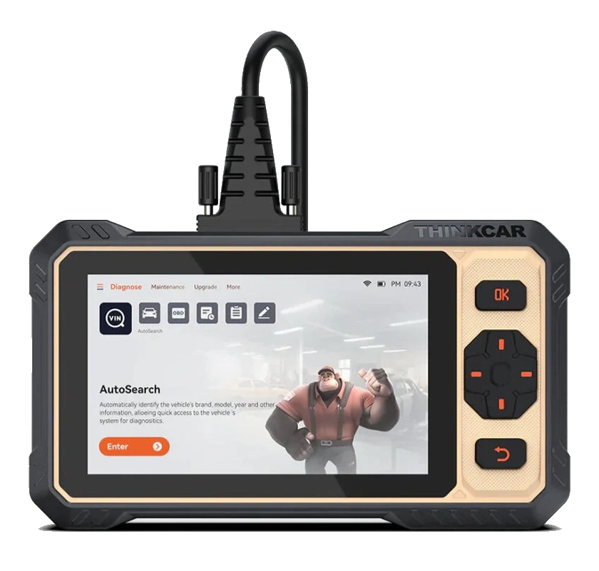 Diagnostic tool's front appearance and the OBD cable extending to the top connection