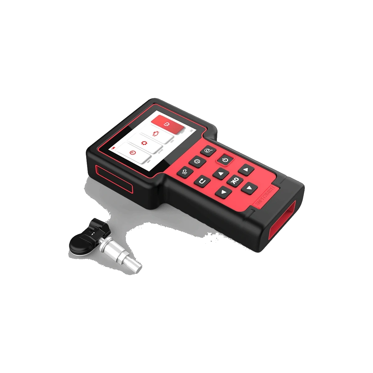 Angled view of the T100 device with a TPMS sensor
