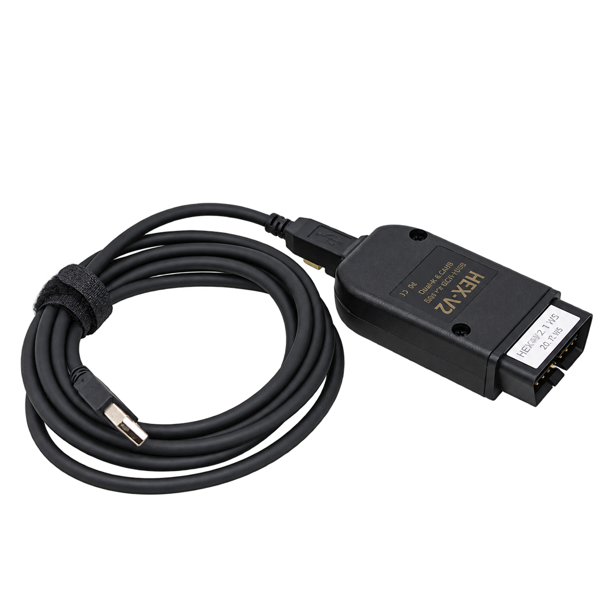 VAGCOM HEX V2 interface cable side angle view