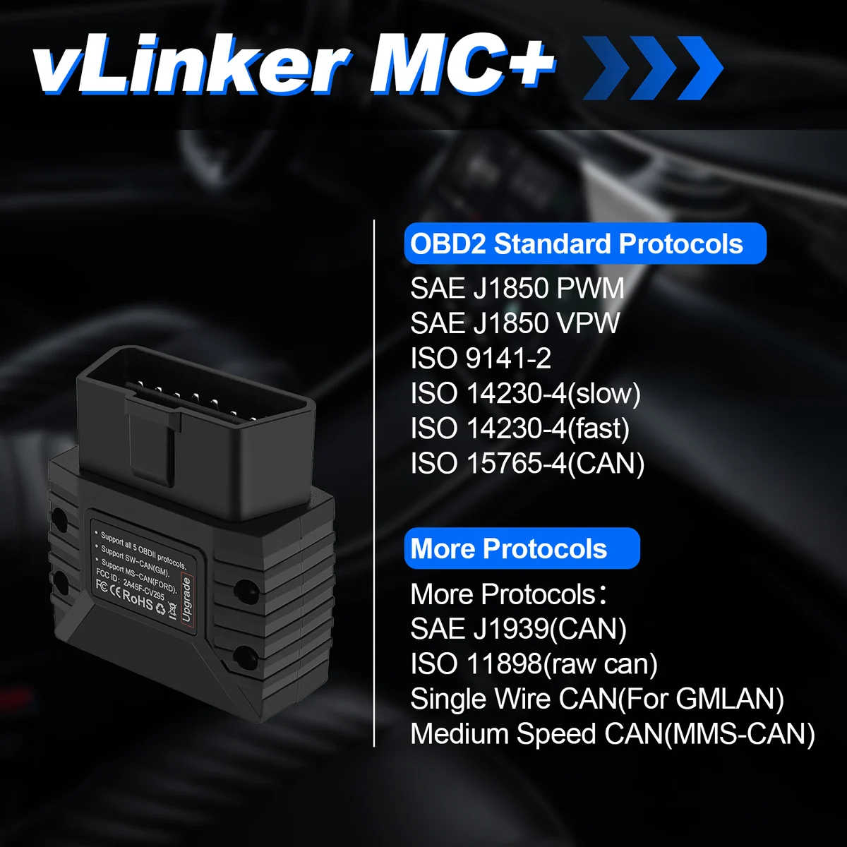Vgate vLinker MC+ cihazında OBD2 SW-CAN ve MS-CAN protokol desteği